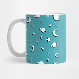 Space Planets, Stars and Moons Scene Mug